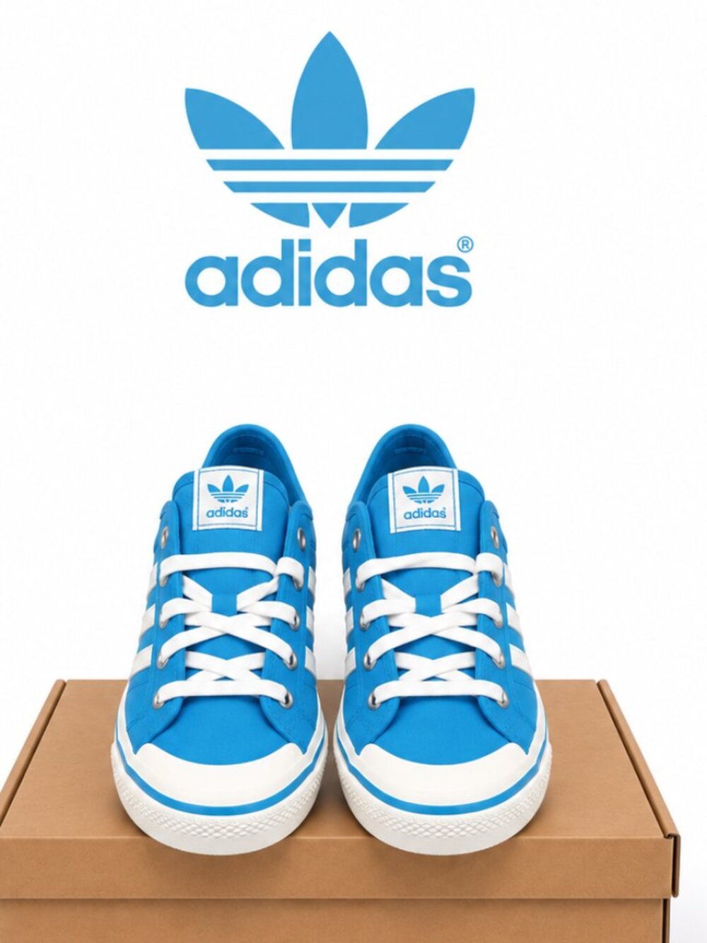 Adidas Originals Nizza RF 74 Blue White Canvas Sneakers HQ8566 Mens 6.5 Women 7